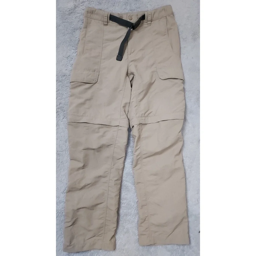 The North Face Pants Mens Medium Convertible Hiking Cargo Tan Cargo Belted Hike